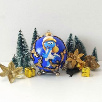 Bombka ze Smerfami (Smerfetka i Ważniak)