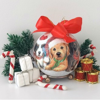 Bombka z pieskami i kotami