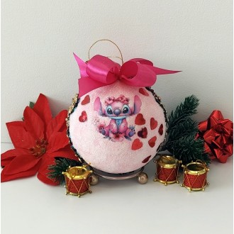 Bombka z Lilo i Stich z Andzią i sercami